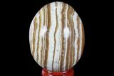 Polished, Banded Aragonite Egg - Morocco #98452-1